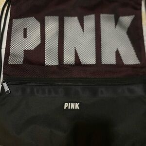 PINK Victoria's Secret Black and White Mesh Backpack